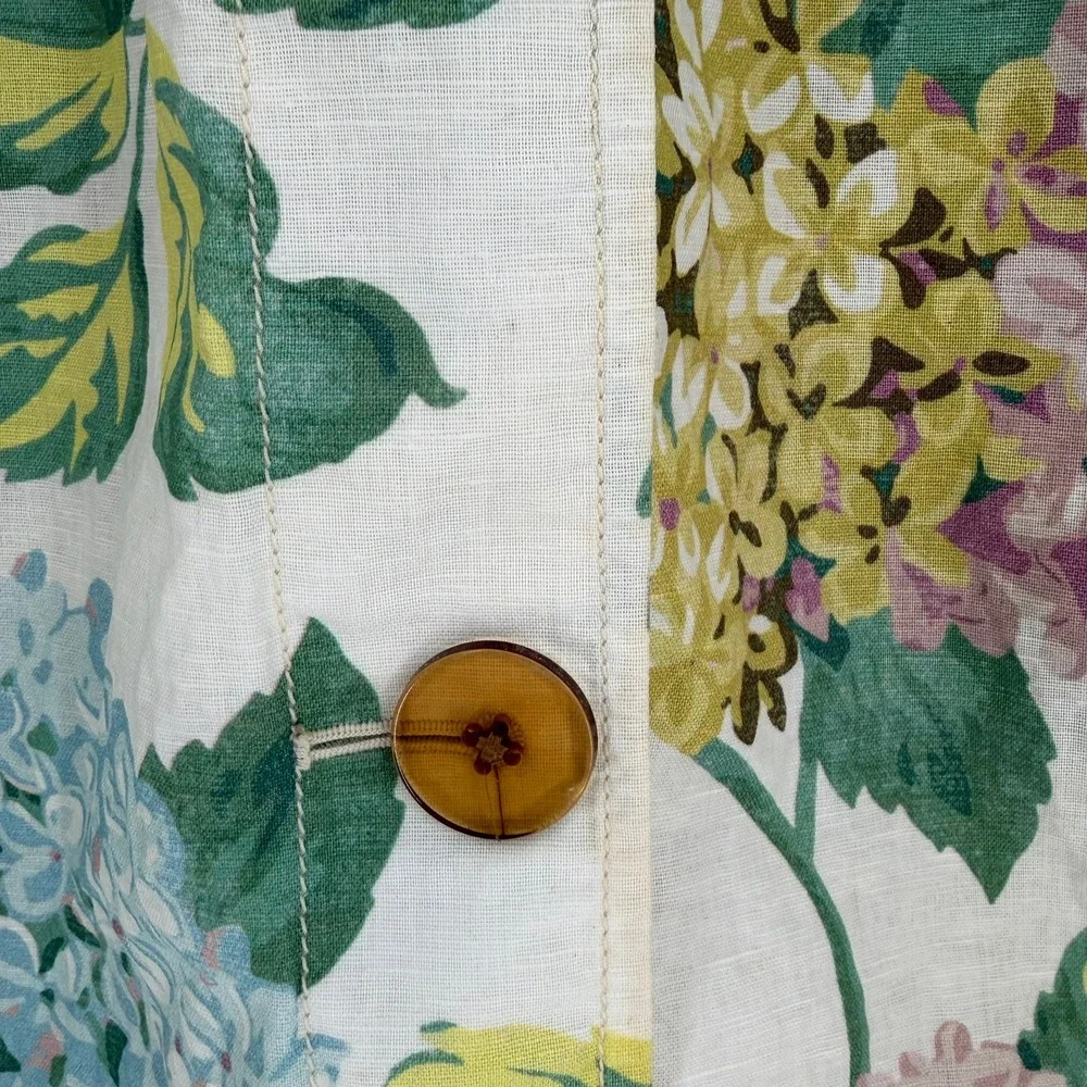 Anthropologie By Anthropologie A+ Mellie Hydrangea Swing Raincoat Blue Floral - Picture 13 of 15